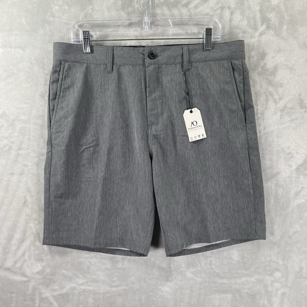 Anderson Ord Shorts mens 34 Barron 2.0 Performance Chino 8" Inseam Golf Gray NWT